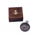 4" Antique Brass Beveled Lensatic Compass w/ Rosewood Box 